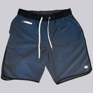 Vuori Banks Shorts - Azure Linen Texture
